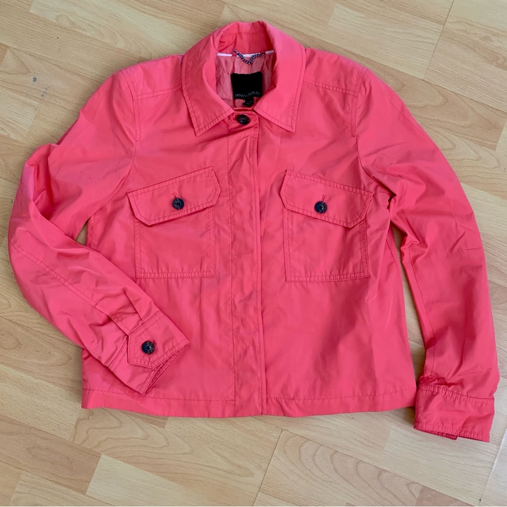 BANANA REPUBLIC Bright Coral Button Up Jacket